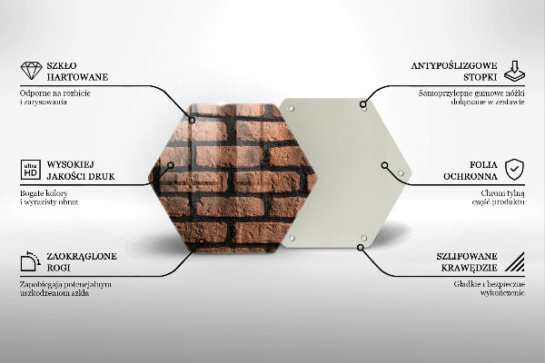 Glass worktop saver Brick wall