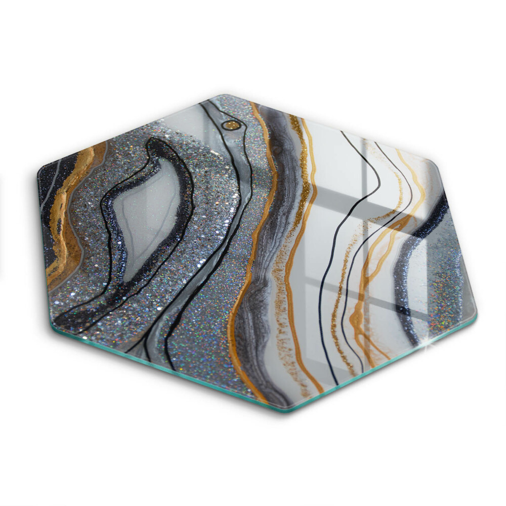 Glass worktop saver Rock with gold