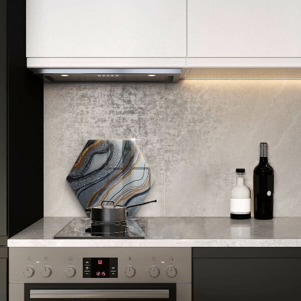 Glass worktop saver Rock with gold