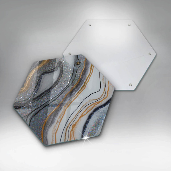 Glass worktop saver Rock with gold