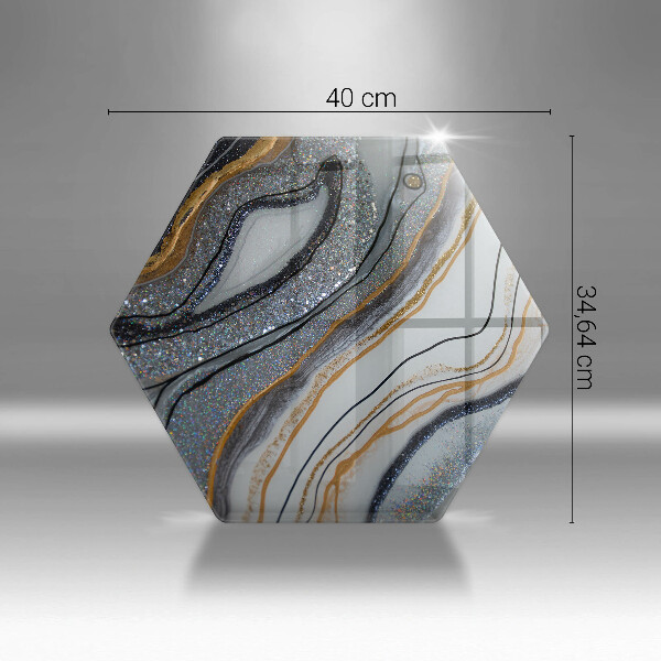 Glass worktop saver Rock with gold