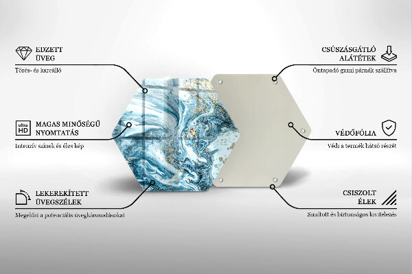 Glass worktop saver Structure with gold