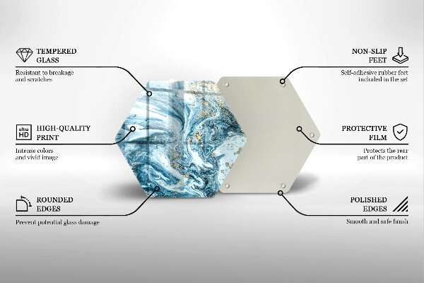 Glass worktop saver Structure with gold