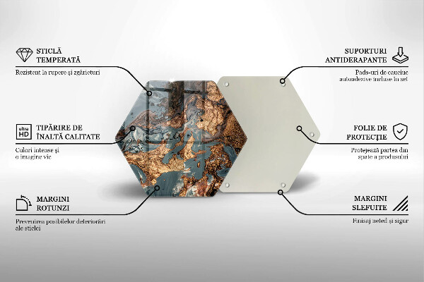 Glass worktop saver Golden Rock structure