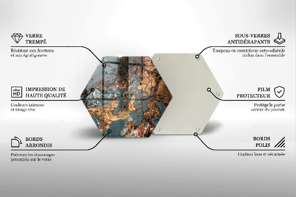 Glass worktop saver Golden Rock structure