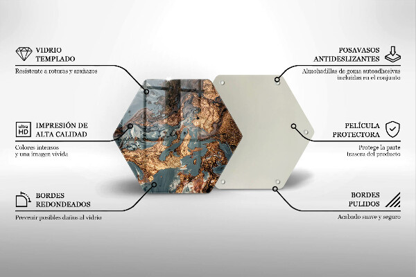 Glass worktop saver Golden Rock structure