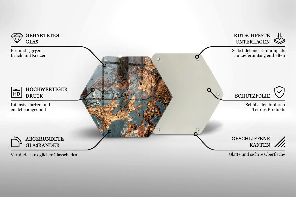 Glass worktop saver Golden Rock structure