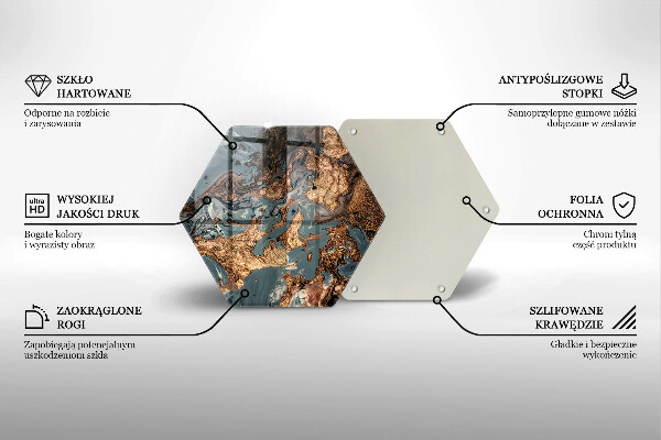 Glass worktop saver Golden Rock structure