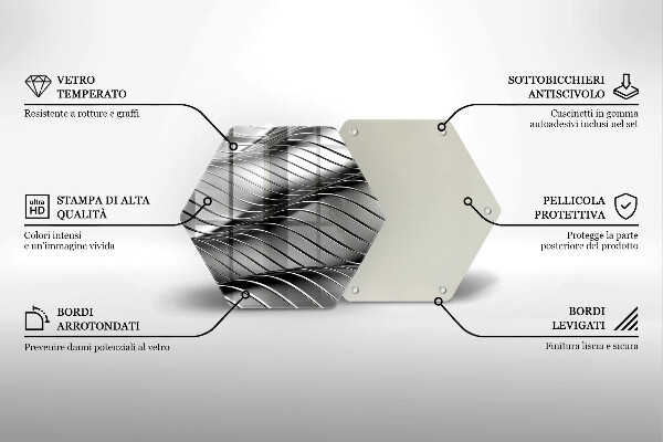 Chopping board glass 3D metal structure