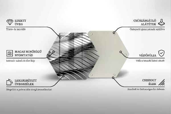 Chopping board glass 3D metal structure
