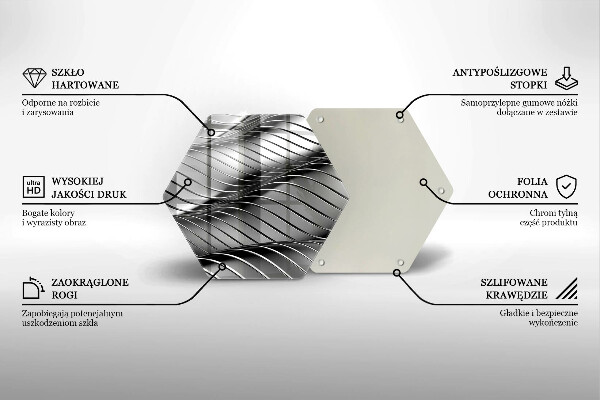 Chopping board glass 3D metal structure