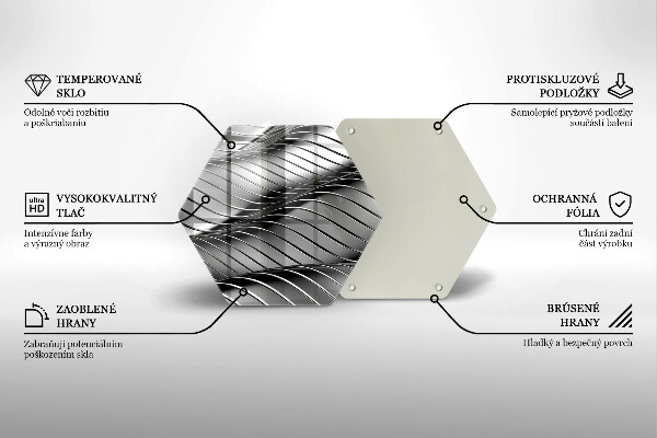 Chopping board glass 3D metal structure