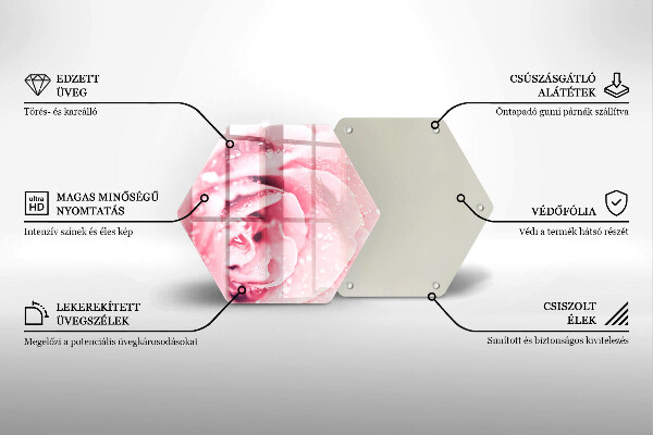 Chopping board Rosa drops and rose flower