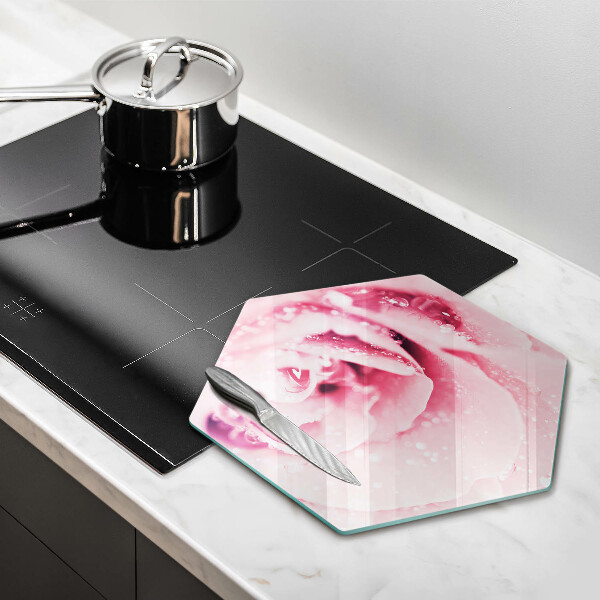 Chopping board Rosa drops and rose flower