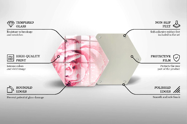 Chopping board Rosa drops and rose flower