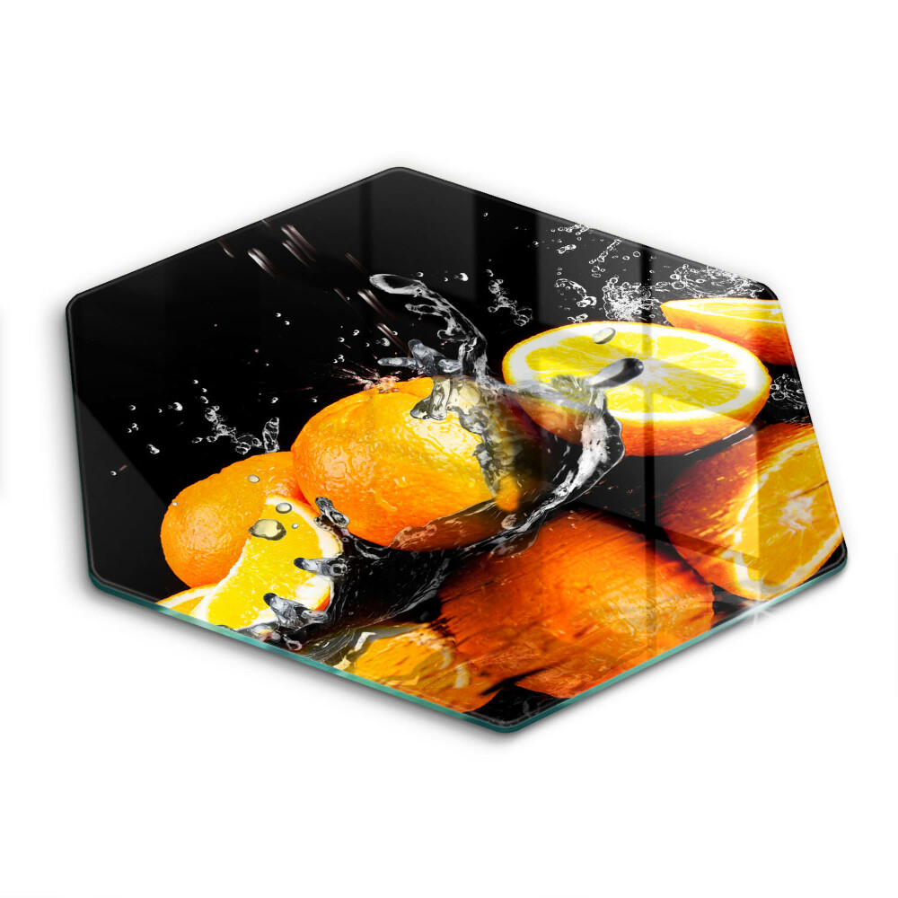 Glass worktop saver Juicy fruit oranges
