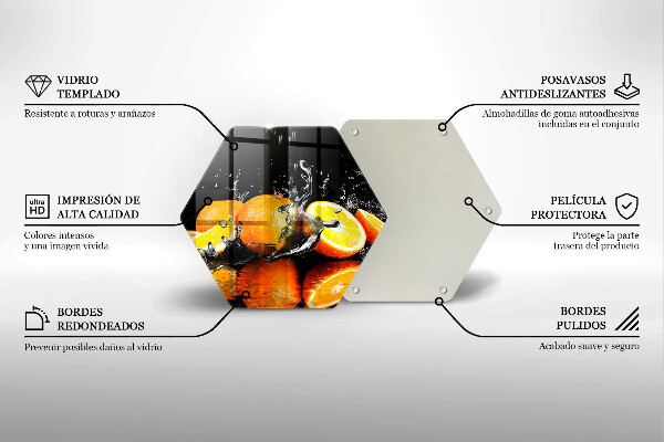 Glass worktop saver Juicy fruit oranges