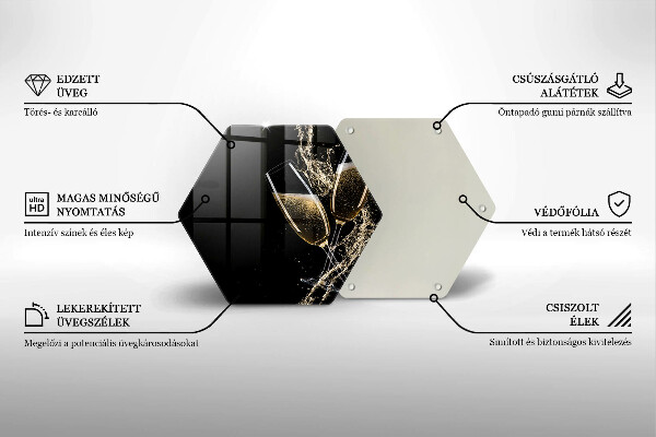 Glass worktop saver Champagne glasses