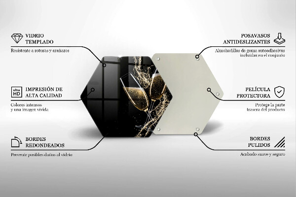 Glass worktop saver Champagne glasses