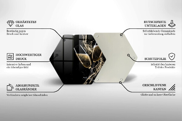 Glass worktop saver Champagne glasses