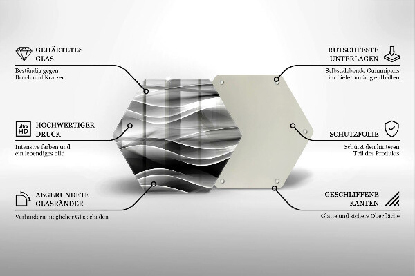 Glass worktop saver Abstraction mild lines