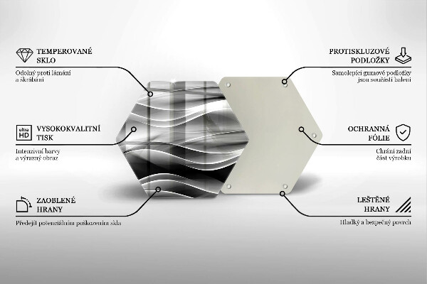 Glass worktop saver Abstraction mild lines