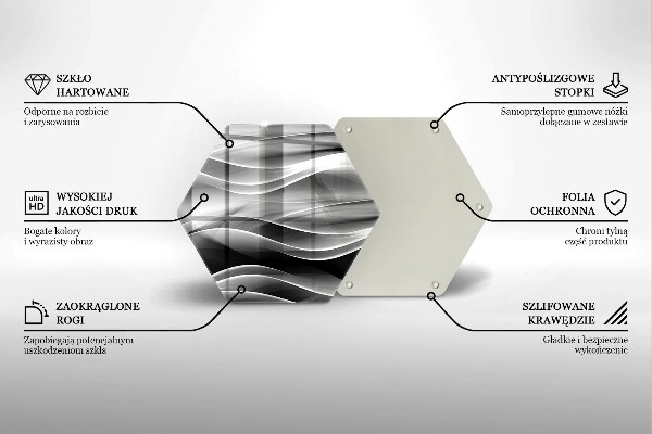 Glass worktop saver Abstraction mild lines