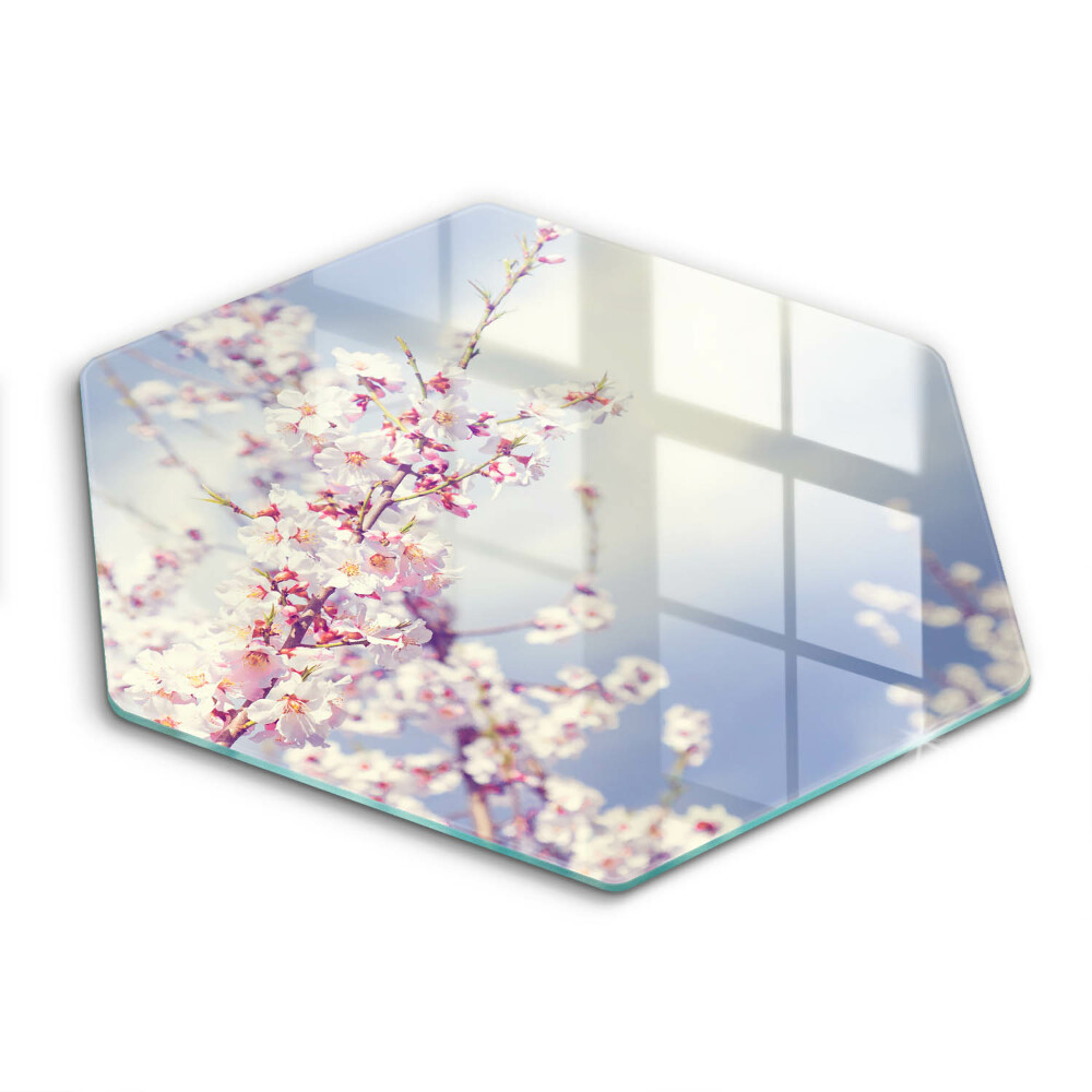 Glass worktop saver A blooming tree