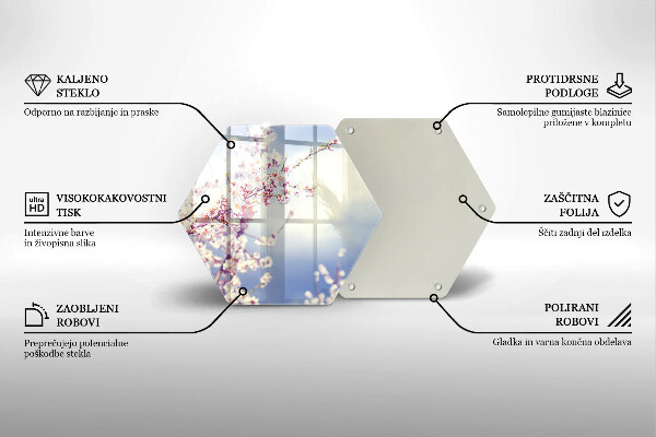 Glass worktop saver A blooming tree