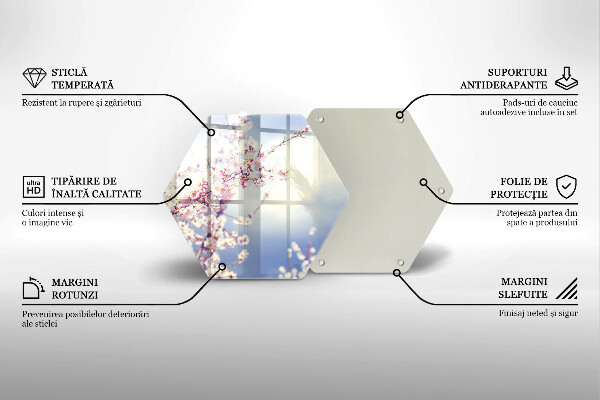 Glass worktop saver A blooming tree