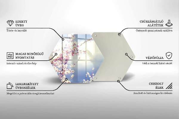 Glass worktop saver A blooming tree
