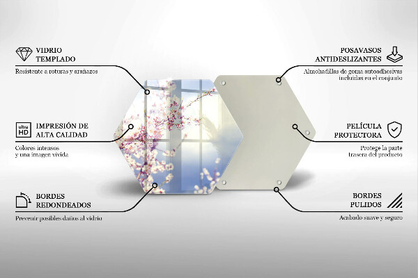 Glass worktop saver A blooming tree