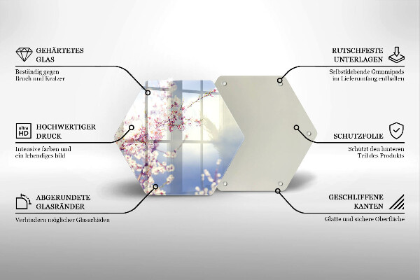 Glass worktop saver A blooming tree