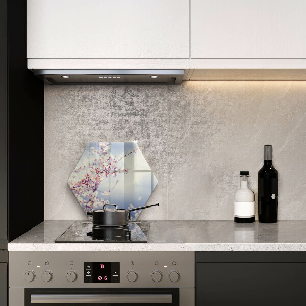 Glass worktop saver A blooming tree