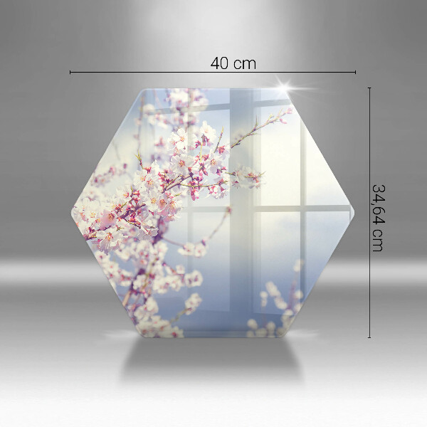 Glass worktop saver A blooming tree