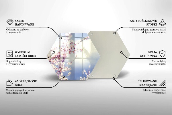 Glass worktop saver A blooming tree