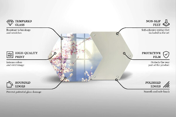 Glass worktop saver A blooming tree