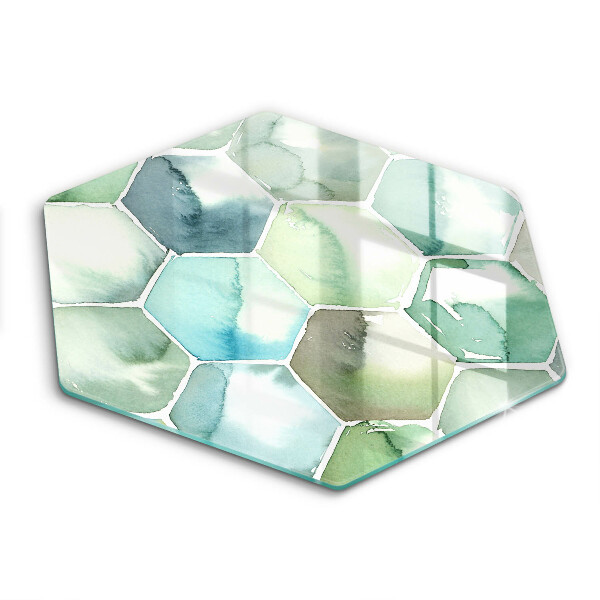 Chopping board Watercolor hexagons