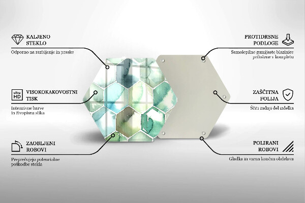 Chopping board Watercolor hexagons