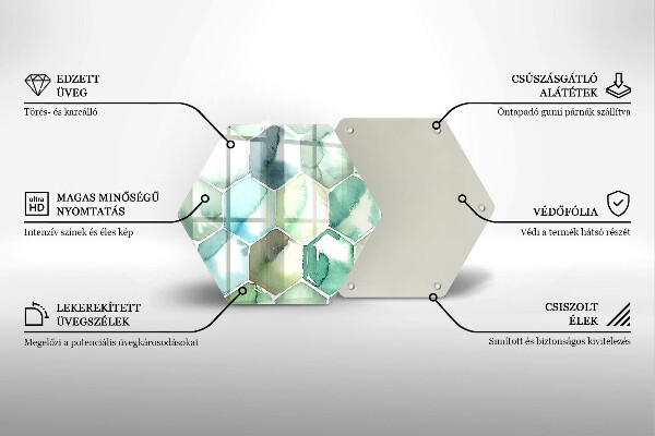 Chopping board Watercolor hexagons