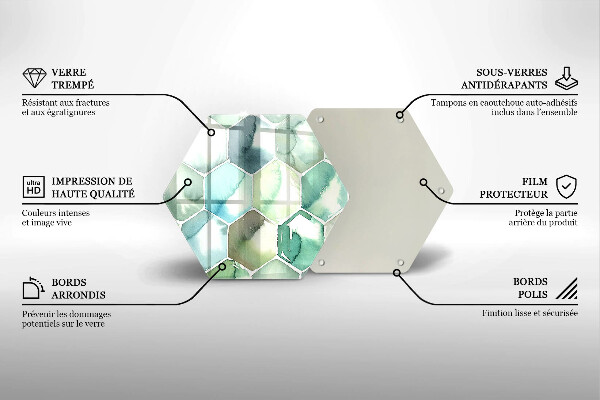 Chopping board Watercolor hexagons