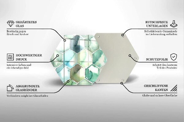 Chopping board Watercolor hexagons