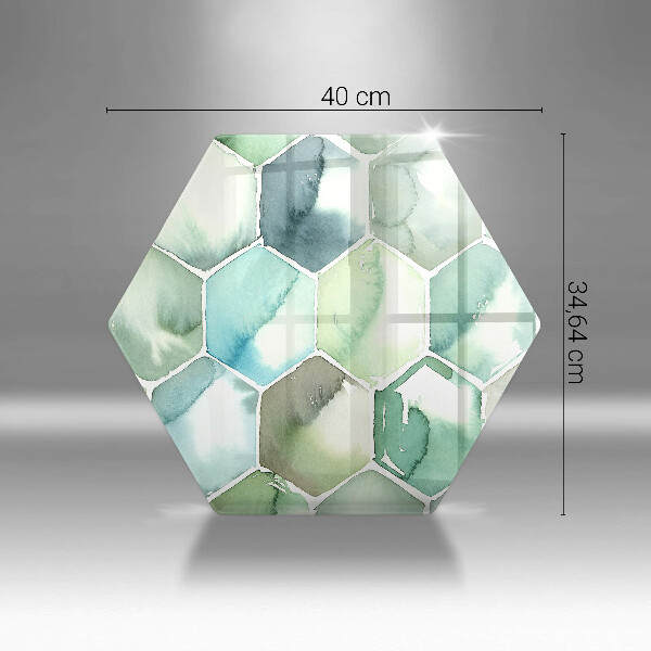 Chopping board Watercolor hexagons