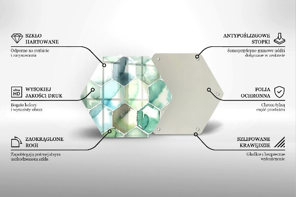 Chopping board Watercolor hexagons