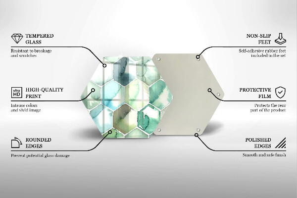 Chopping board Watercolor hexagons