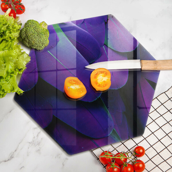 Glass worktop protector Neon feathers