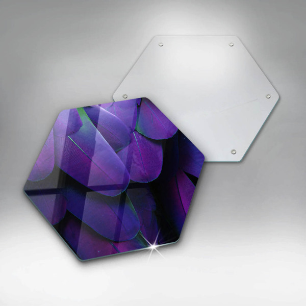 Glass worktop protector Neon feathers