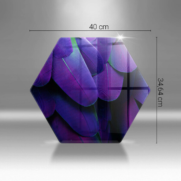 Glass worktop protector Neon feathers