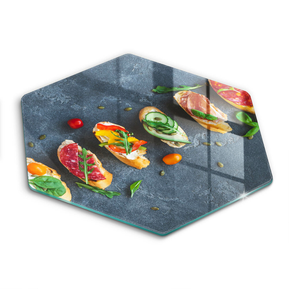 Glass kitchen board Colorful Sandwiches