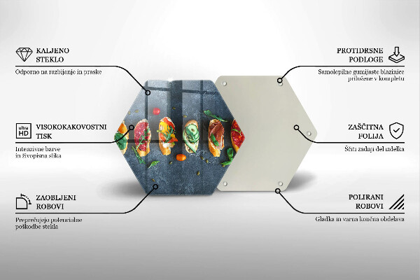 Glass kitchen board Colorful Sandwiches